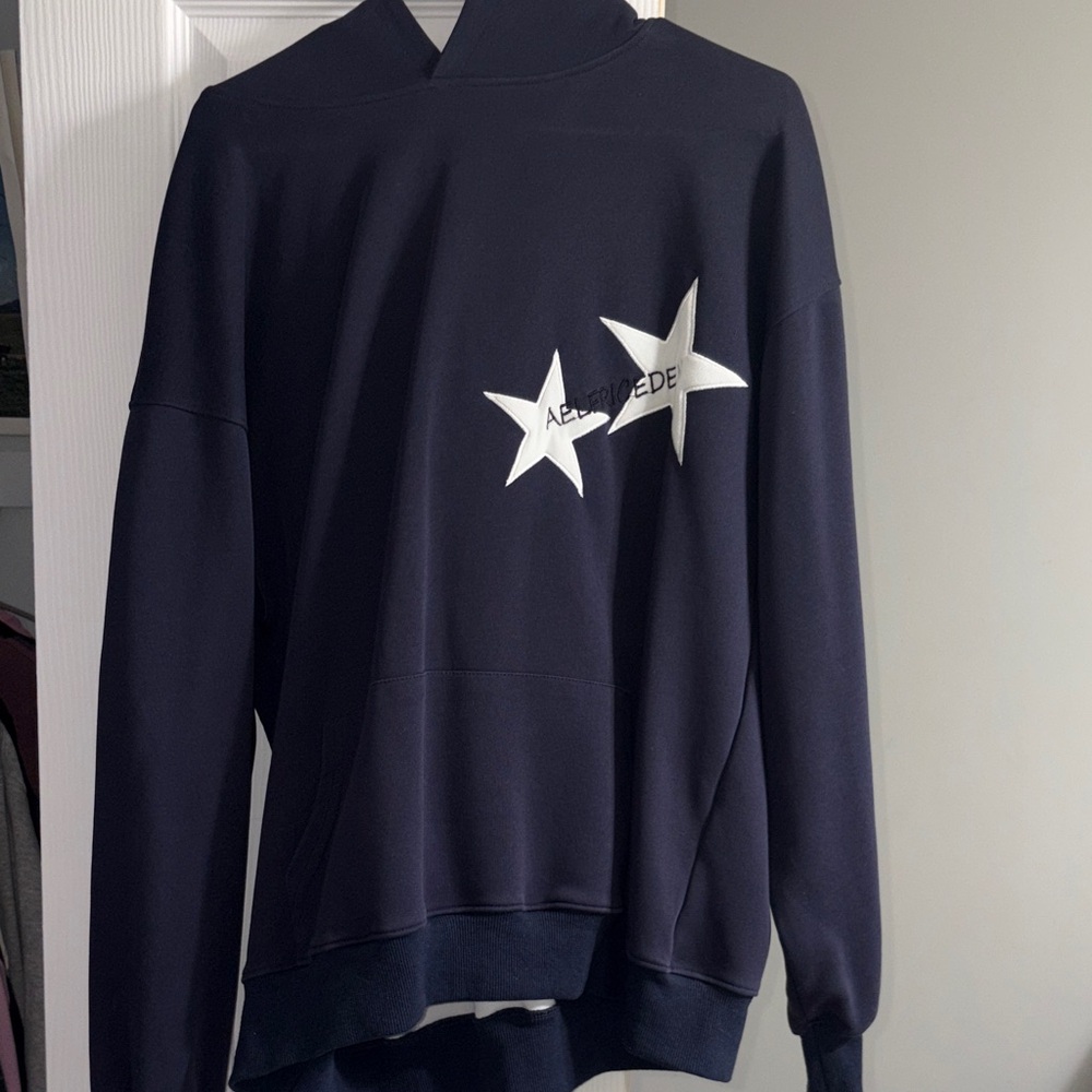 Aelfric Eden Navy Blue Hoodie with White Stars
